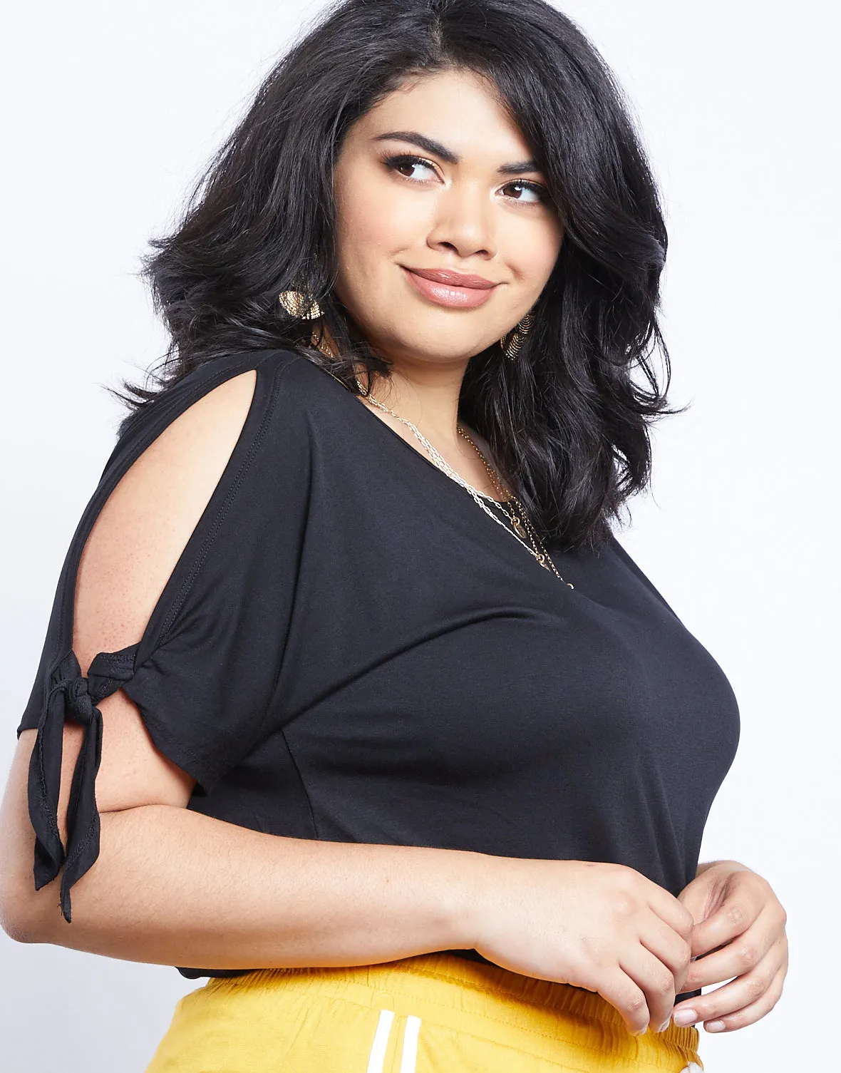 Plus Size Jolie Tie Sleeves Tee
