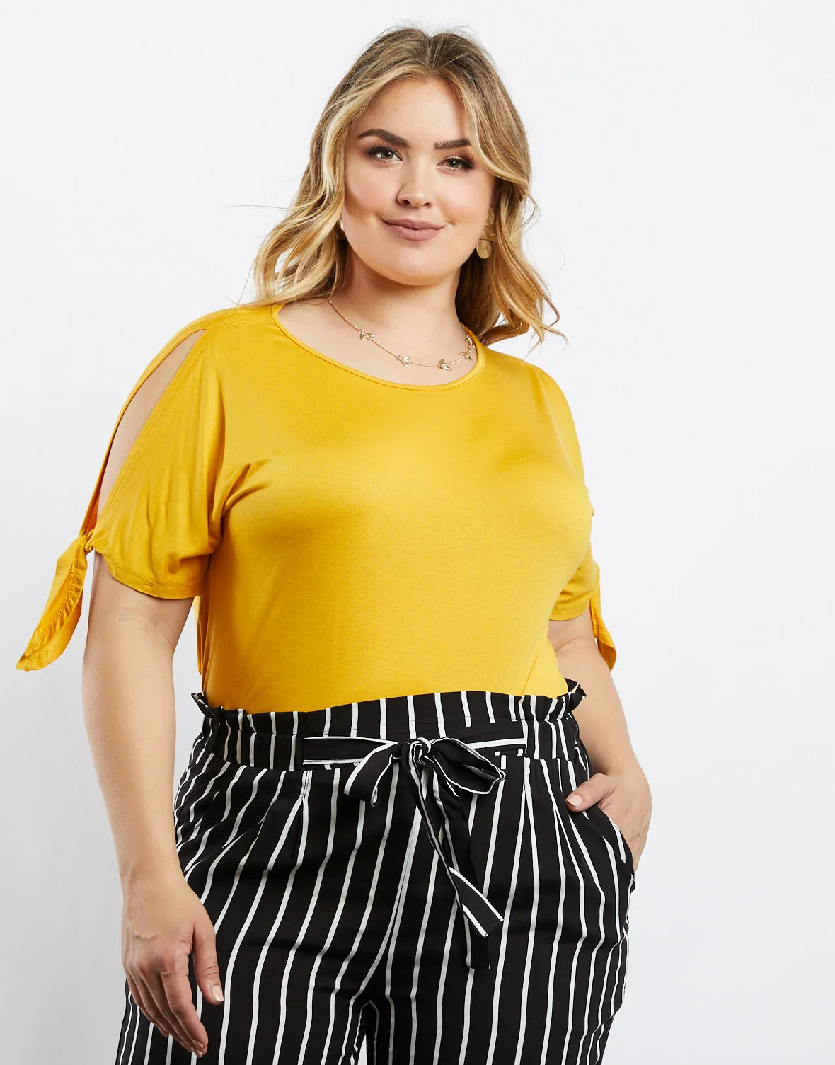 Plus Size Jolie Tie Sleeves Tee