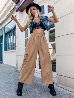 Pocketed Wide Leg Elastic Waist Beach Pants