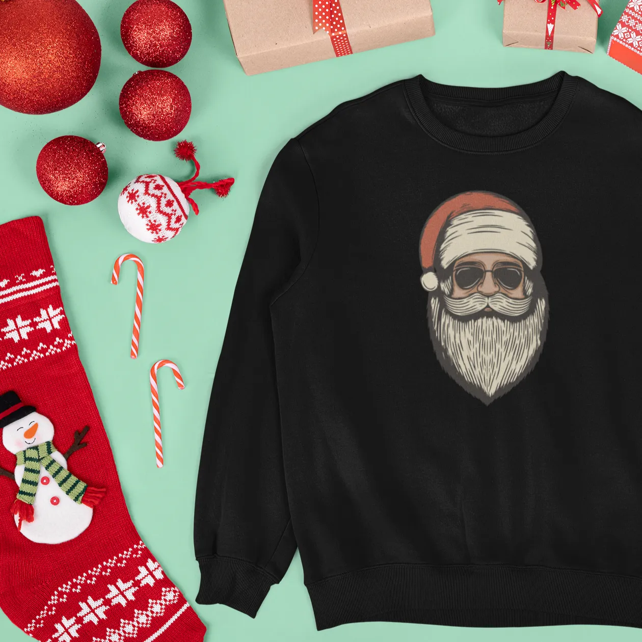 Red Retro Santa Shirt, Christmas Sweatshirt, Women Christmas Santa Shirts, Cute Vintage Santa Shirt, Classic Christmas Shirt, Christmas