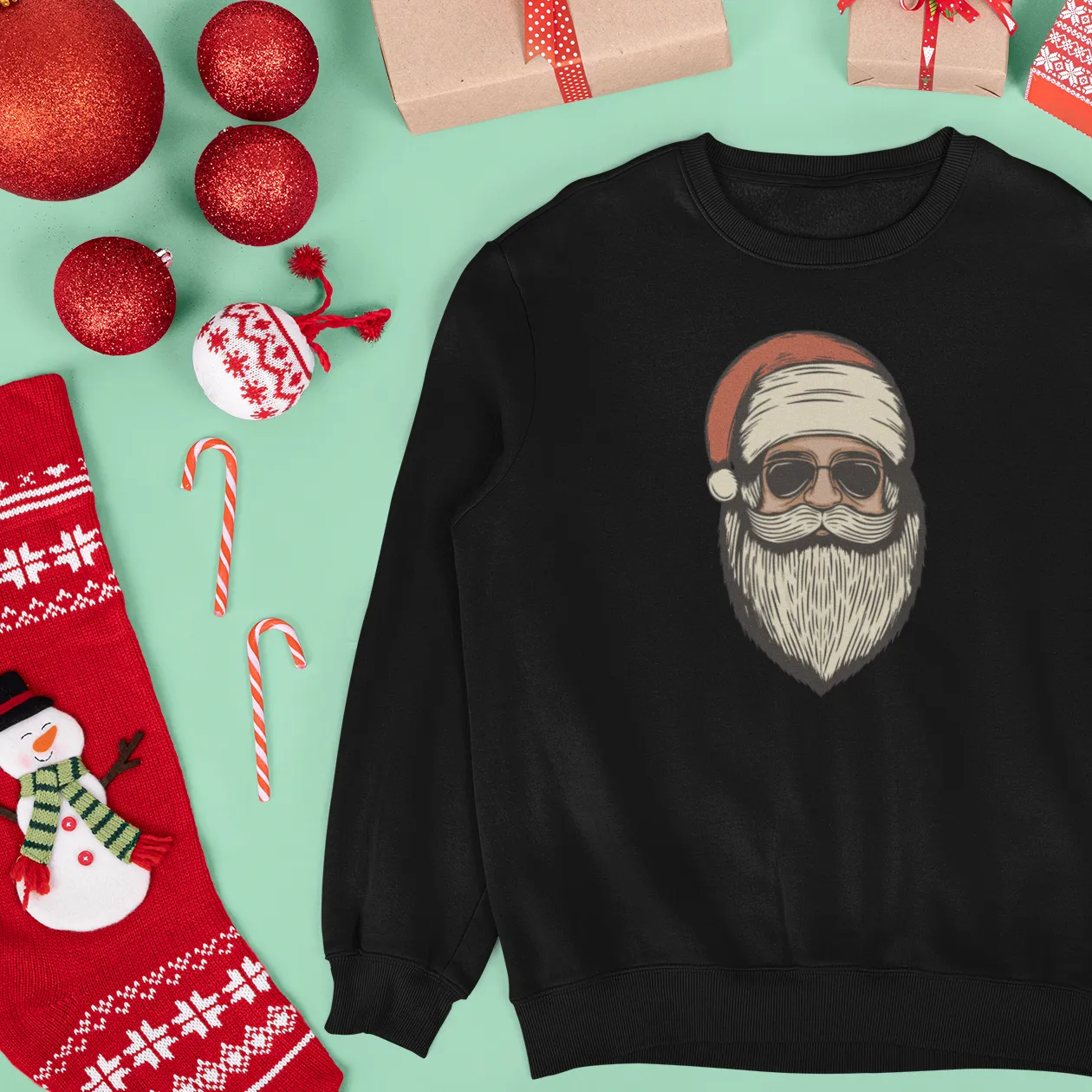 Red Retro Santa Shirt, Christmas Sweatshirt, Women Christmas Santa Shirts, Cute Vintage Santa Shirt, Classic Christmas Shirt, Christmas