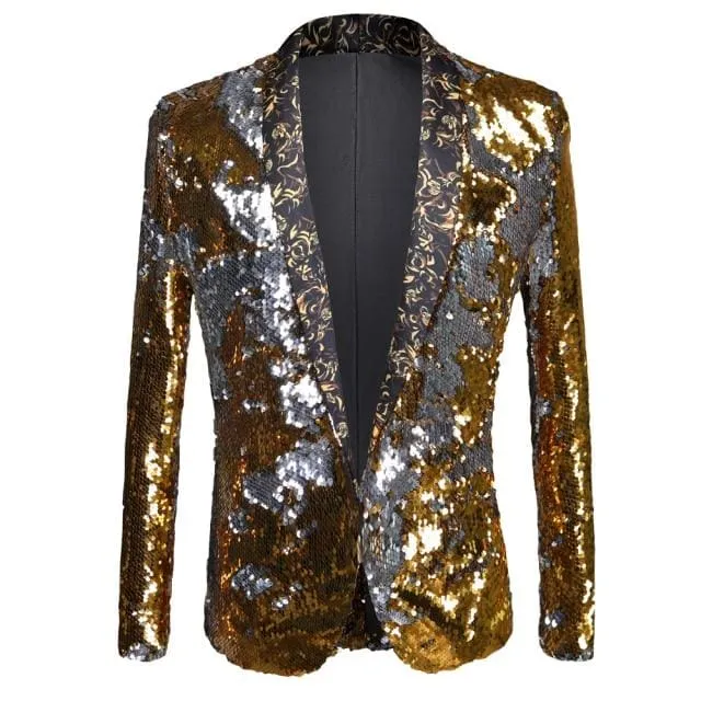 Shiny yellow Flipping Sequin Bazer