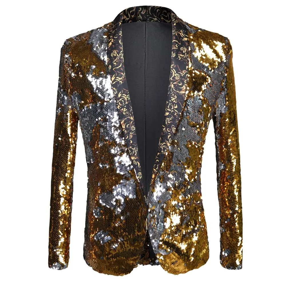 Shiny yellow Flipping Sequin Bazer