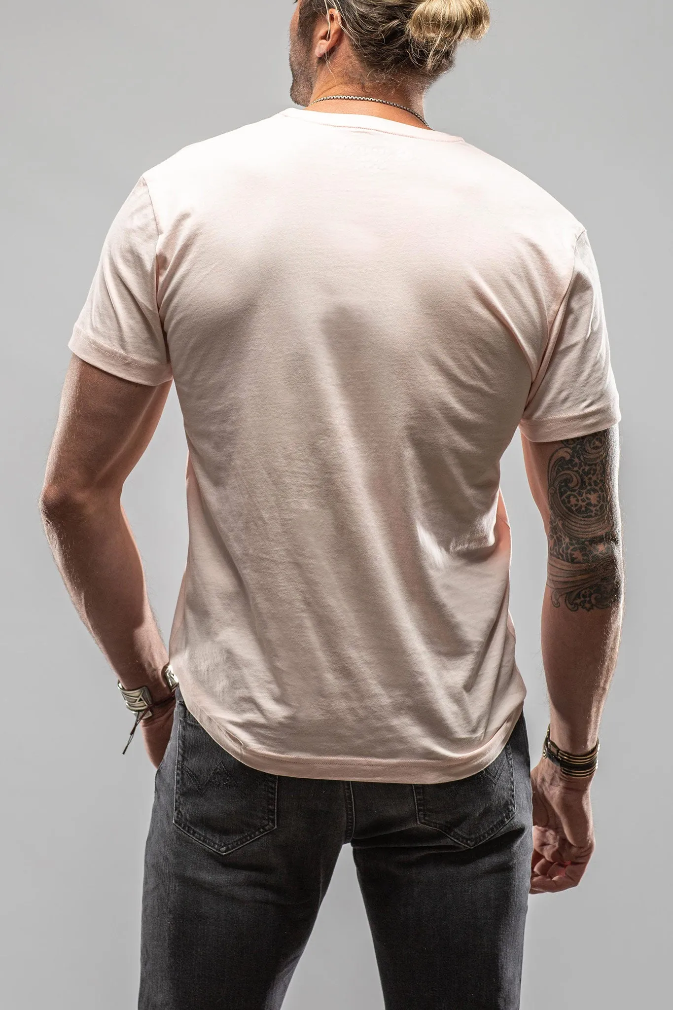 Siena Cotton V Neck Tee In Pink