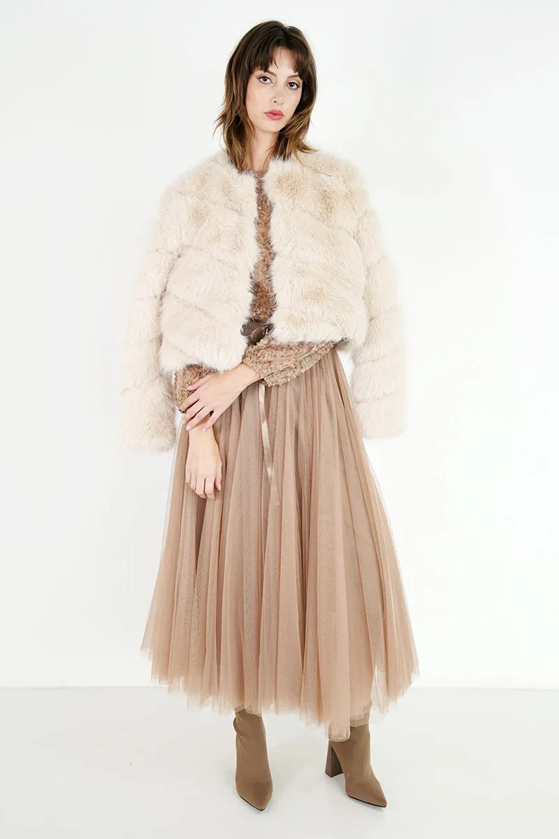 Taupe Mesh Skirt