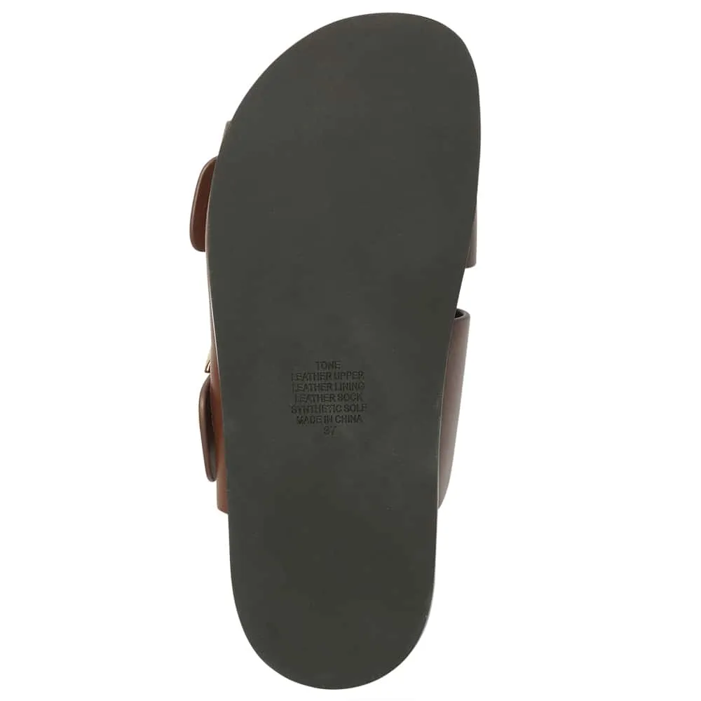 Tone Slide in Chocolate Glove Leather