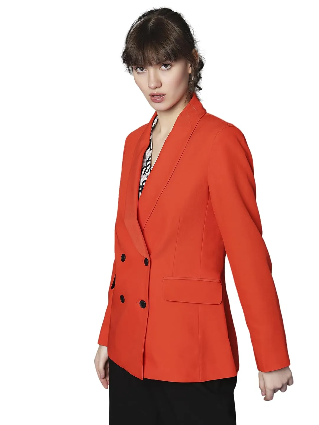 VERO MODA Women's Regular Blazer (10306955-Red Alert_Red