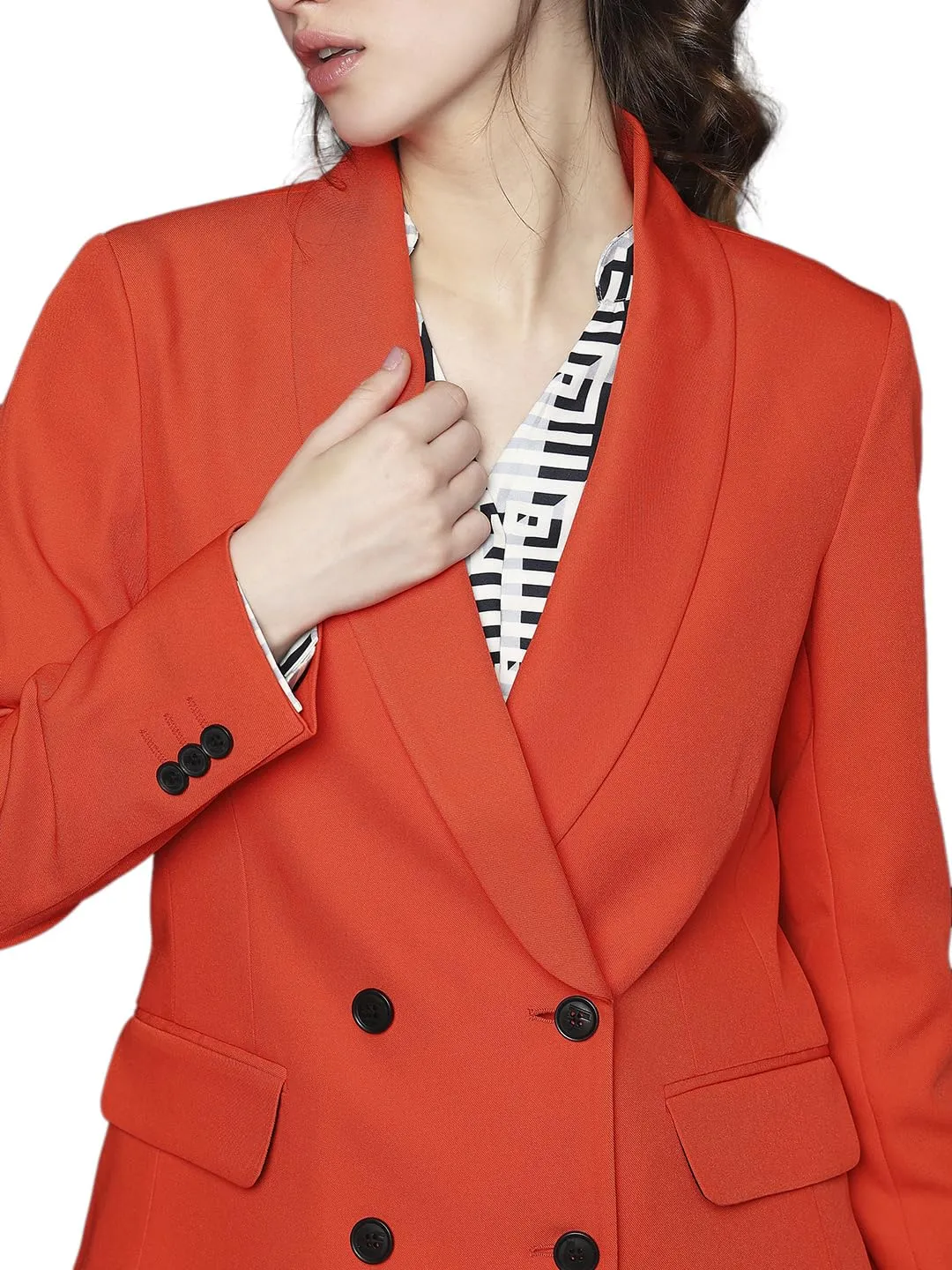 VERO MODA Women's Regular Blazer (10306955-Red Alert_Red