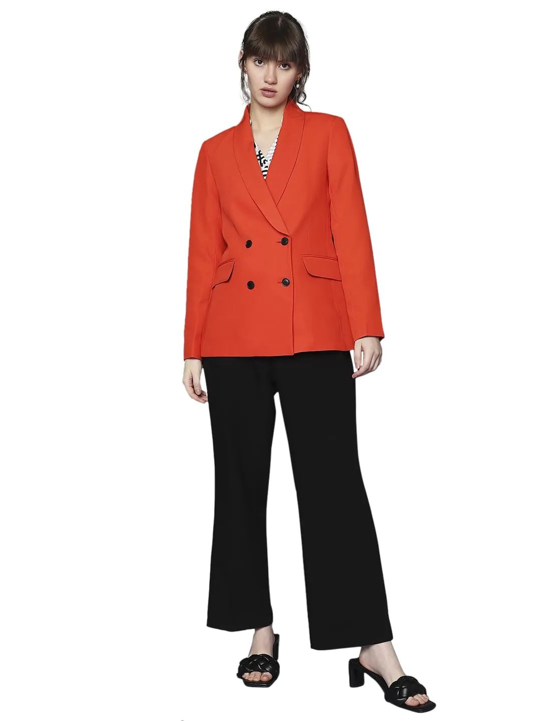 VERO MODA Women's Regular Blazer (10306955-Red Alert_Red