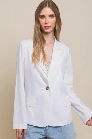 White Linen Classic Look Fine Blazer