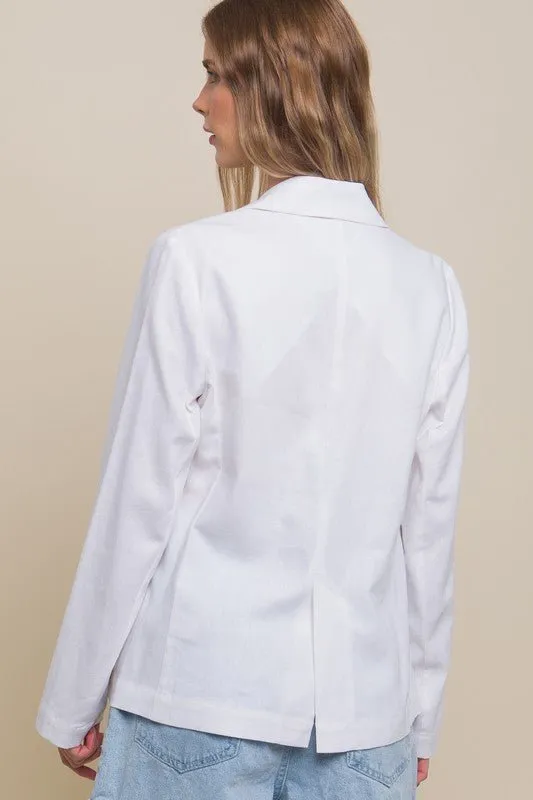 White Linen Classic Look Fine Blazer
