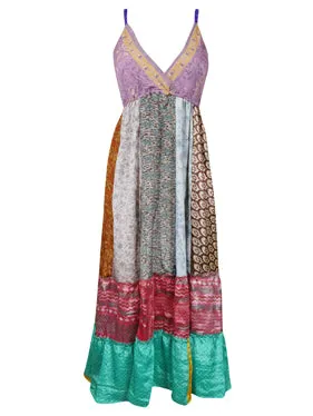 Womens Boho Hippy Beach Dress, Fall Maxi Dress, Purple Dress ML