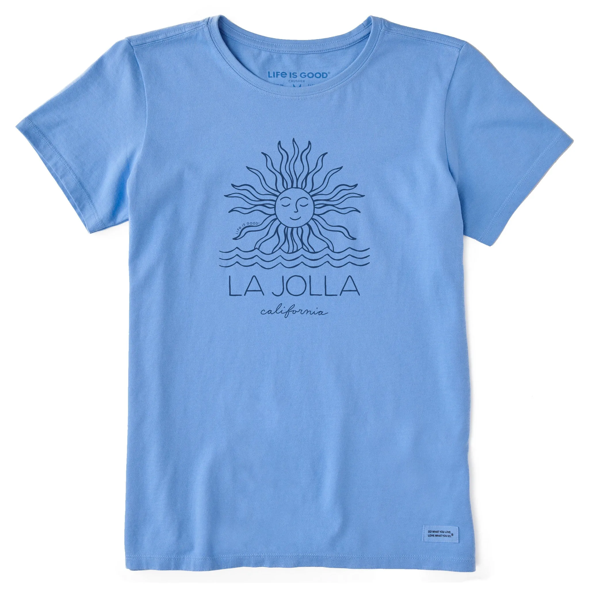 Women's La Jolla Simple Sunny Smile Short Sleeve Crusher-LITE Tee