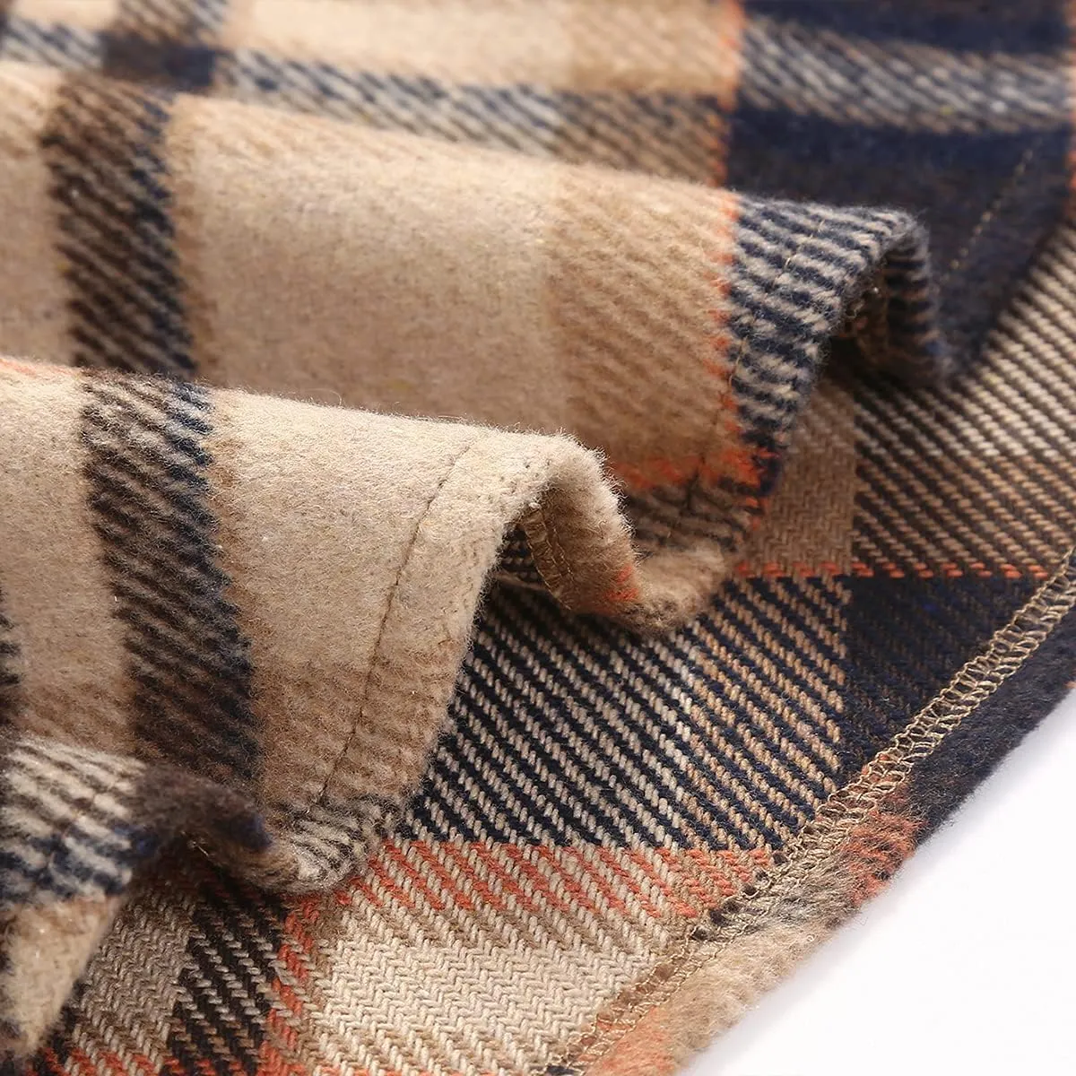 Womens Long Wool Plaid Skirts Aline High Waisted Warm Winter Skirts