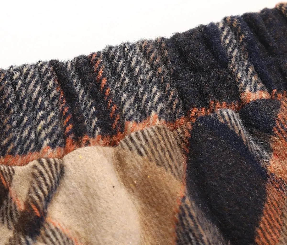 Womens Long Wool Plaid Skirts Aline High Waisted Warm Winter Skirts