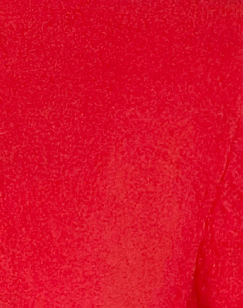 Wunara Cardigan in Red with Pink Bows